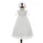 Babias Baby Girl Baptism Dress – Satin White Christening Gown