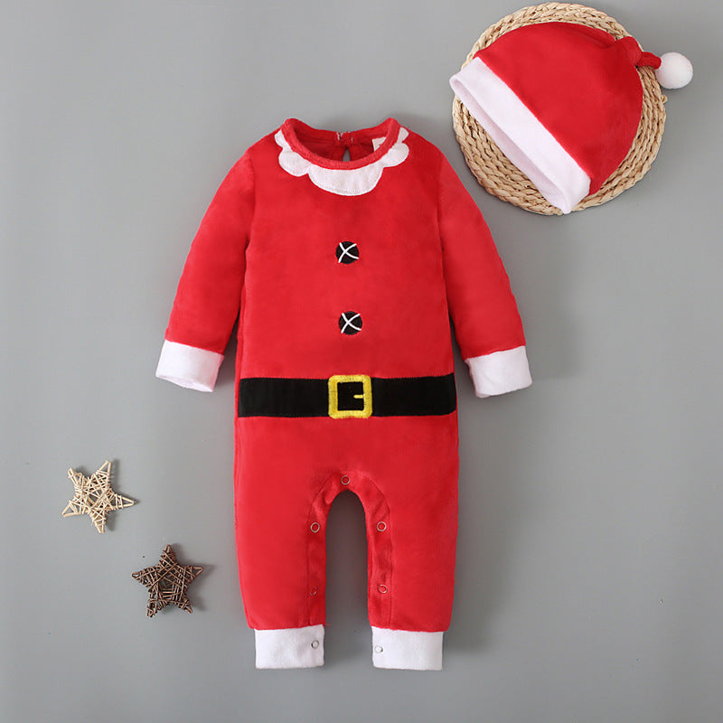 baby santa hat romper set – christmas romper for babies – santa outfit newborn