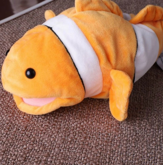 Goldfish Hand Puppet Plush Toy Baby Clown Fish Comfort Doll Kindergarten Show Fish Glove Doll - Babias