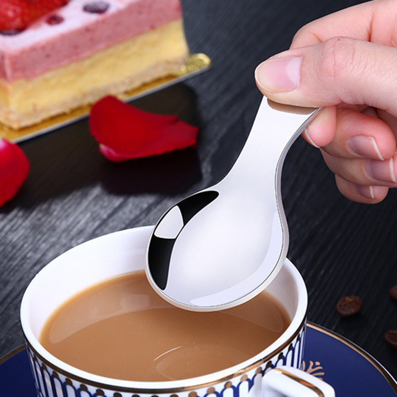 Babias Stainless Steel Baby Spoon – Smooth Round Feeding Spoon for Kids, Coffee & Dessert