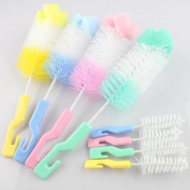 Babias Silicone Baby Bottle Brush Set – 360° Baby Bottle Cleaning Brush & Straw Scrubber