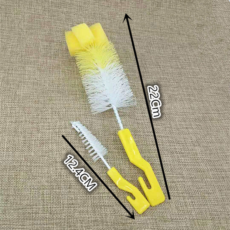 Babias Silicone Baby Bottle Brush Set – 360° Baby Bottle Cleaning Brush & Straw Scrubber