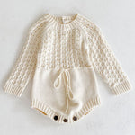 Babies Girl Baby Knitted Hollow Waist Dress – Long Sleeve Harpy Style Baby Blusen for Newborns & Toddlers - Babias