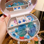 Babias Princess Baby Jewelry Gift Set – Cute Cartoon Hair Clips & Headdress Box for Little Girls