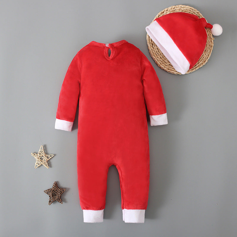 baby santa hat romper set – christmas romper for babies – santa outfit newborn