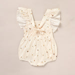 baby girl bubble romper bee birthday outfit