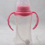 Blue baby bottle for infants with BPA-free design