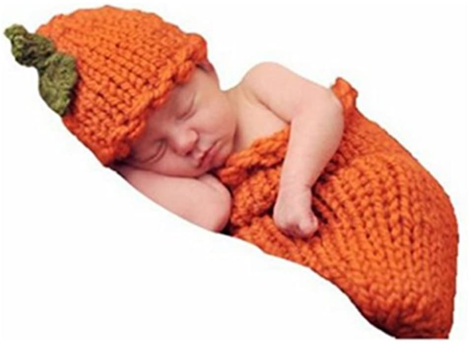 Babias Handmade Wool Pumpkin Newborn Sleeping Bag Photo Outfit