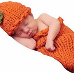 Babias Handmade Wool Pumpkin Newborn Sleeping Bag Photo Outfit