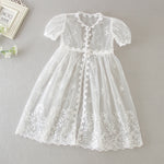 Babias Baby Girl Baptism Dress – Satin White Christening Gown