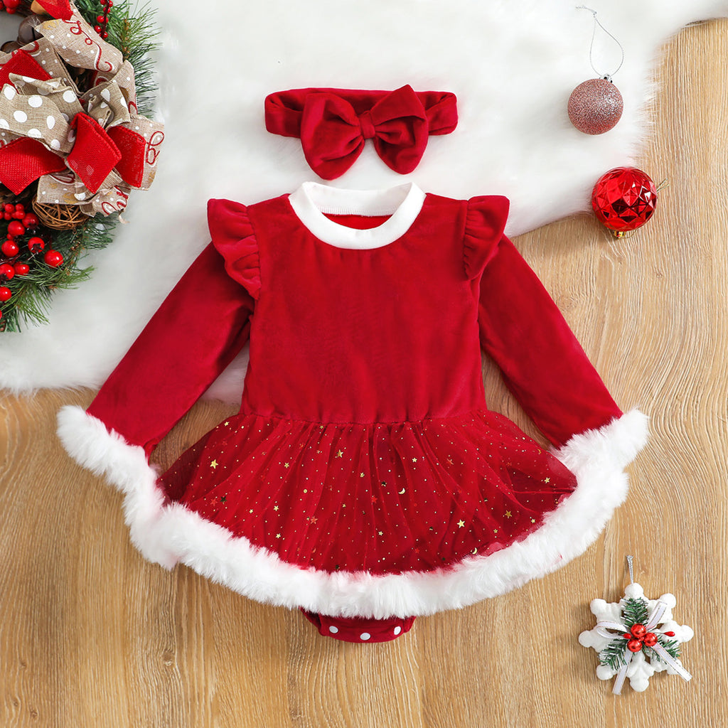 Babias Baby Girl Christmas Dress Set