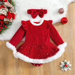 Baby Girl Holiday Dress and Headband Set