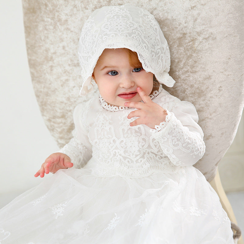baptism dress for baby girl satin lace – christening dress baby – baby girl baptism gown