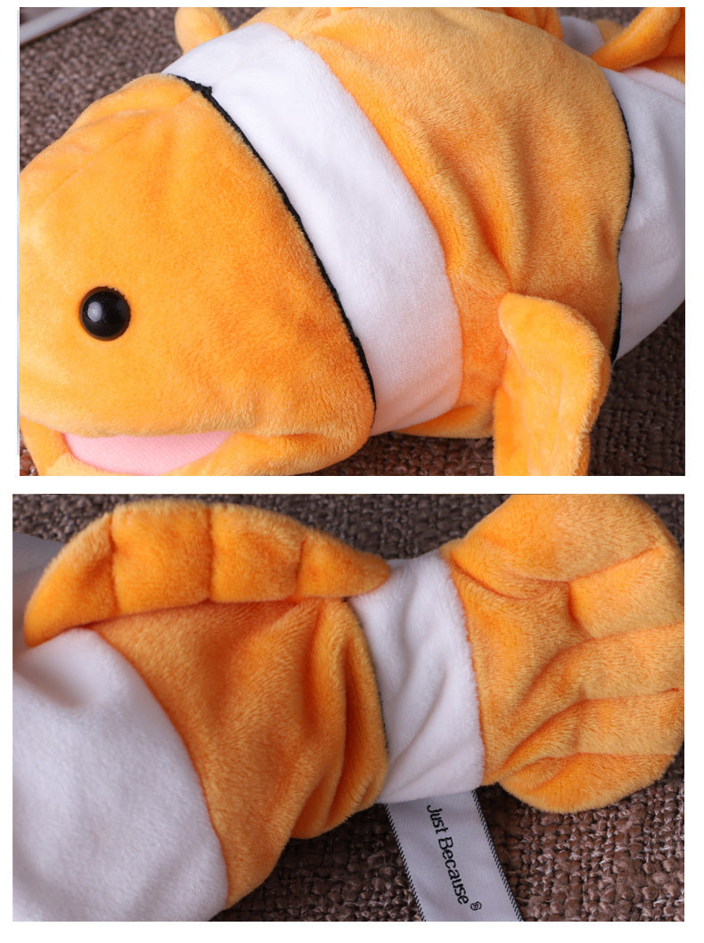 Goldfish Hand Puppet Plush Toy Baby Clown Fish Comfort Doll Kindergarten Show Fish Glove Doll - Babias
