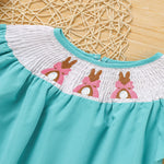 Babias bubble baby girl romper with bunny embroidery