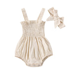 Solid color easter outfit for baby girl with hair bow