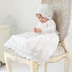 baptism dress for baby girl satin lace – christening dress baby – baby girl baptism gown