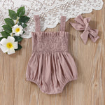 Baby girl first Easter outfit ruched romper Babias