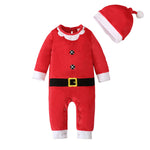 baby santa hat romper set – christmas romper for babies – santa outfit newborn